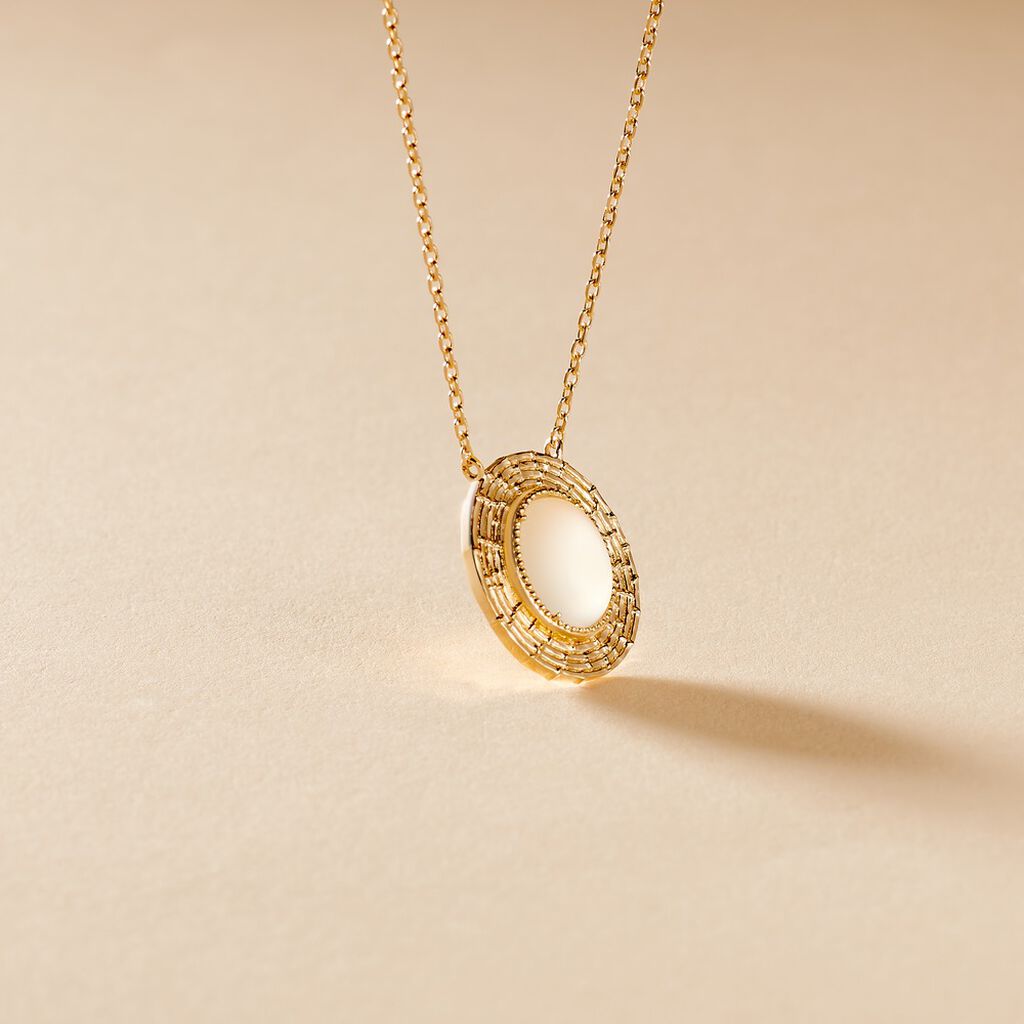 Collier Linna Plaqu&eacute; Or Jaune Pierre De Lune - Colliers Femme | Histoire d&rsquo;Or