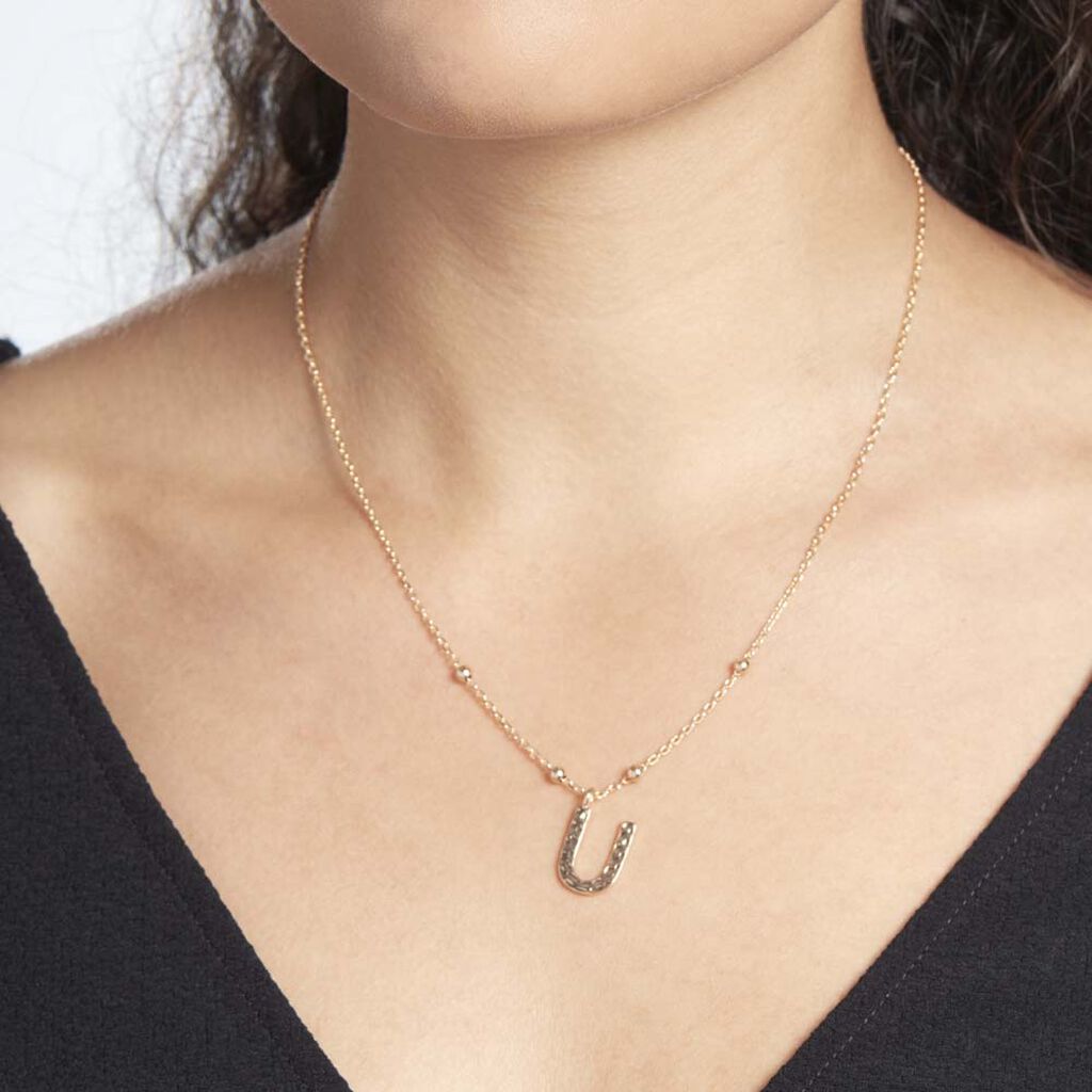 Collier Plaqué Or Jaune Lettra - Colliers fantaisie Femme | Histoire d’Or
