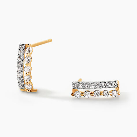 Créoles The Crown Or Jaune Oxyde De Zirconium - Boucles d'oreilles créoles Femme | Histoire d’Or