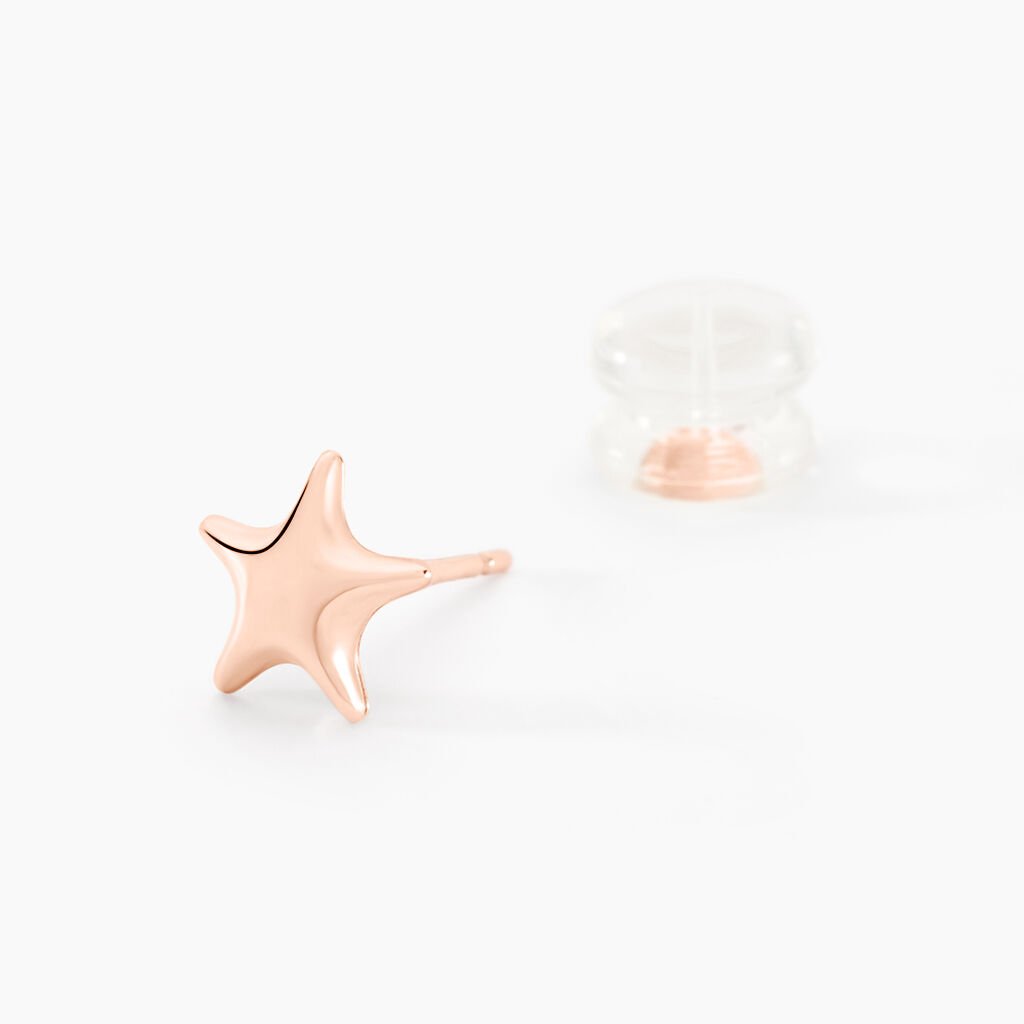 Boucles D'oreilles Puces Or Rose Lison Alphonsine - Clous d'oreilles Enfant | Histoire d’Or