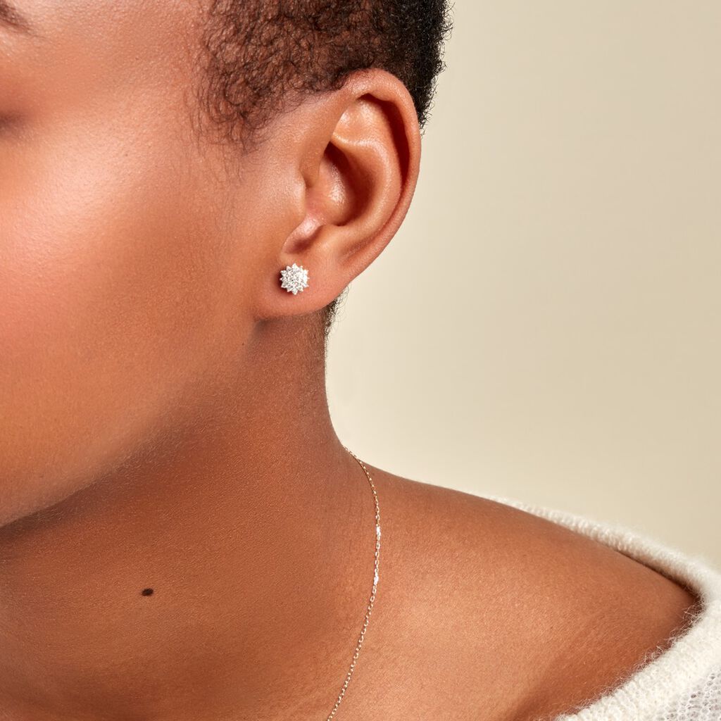 Boucles D'oreilles Puces Caliopee Or Jaune Diamant - Clous d'oreilles Femme | Histoire d’Or