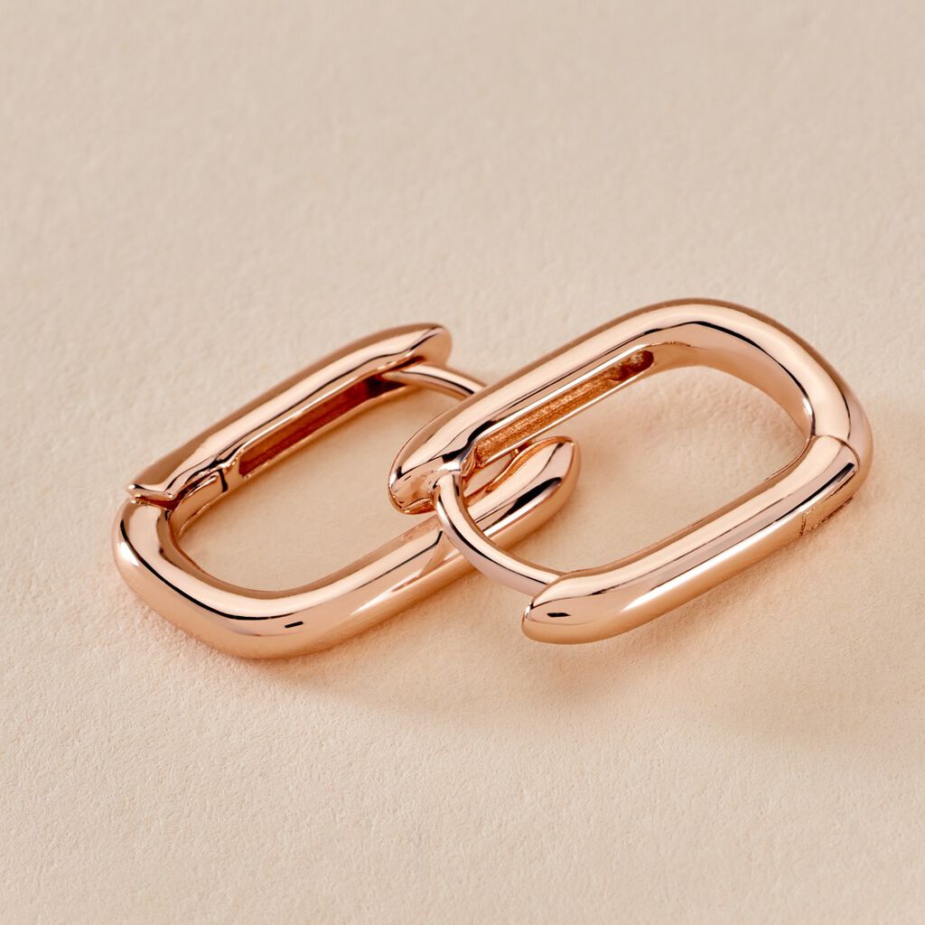 Créoles Carlyn Argent Rose - Boucles d'oreilles créoles Femme | Histoire d’Or