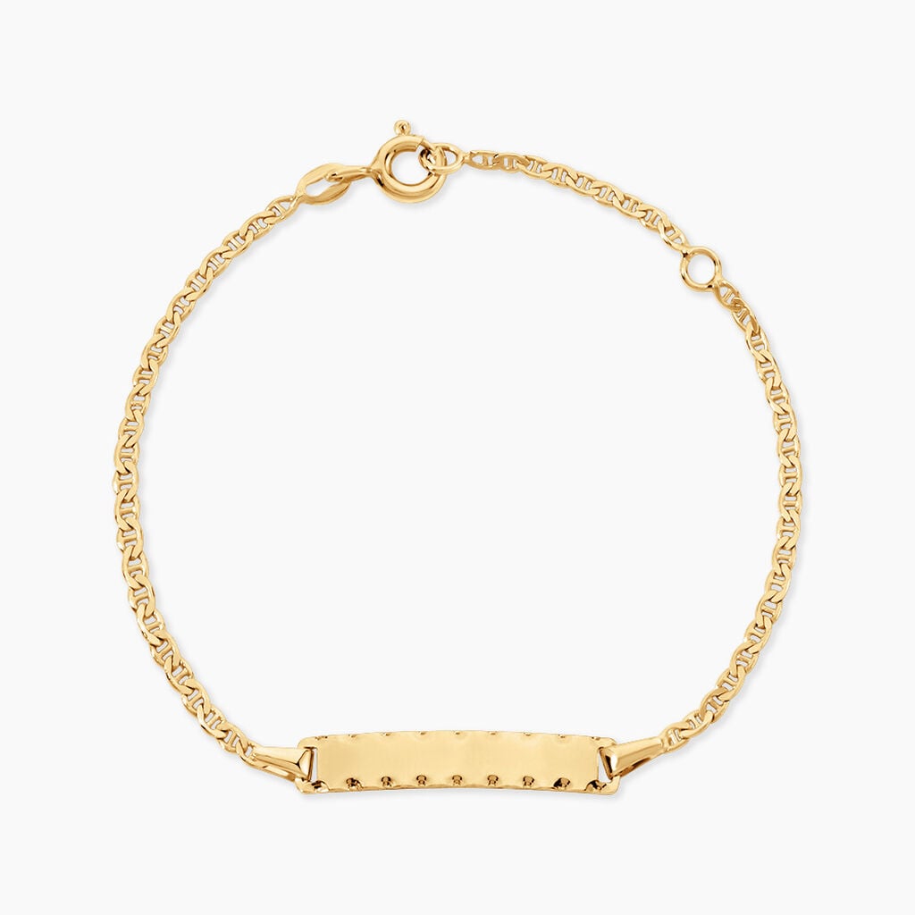 Bracelet Identit&eacute;e Esta Argent Dor&eacute; A L'Or 750/1000 - Gourmettes Femme | Histoire d&rsquo;Or