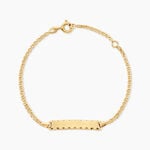 Bracelet Identit&eacute;e Esta Argent Dor&eacute; A L'Or 750/1000 - Gourmettes Femme | Histoire d&rsquo;Or