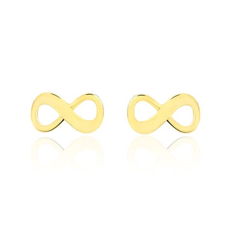 Boucles D'oreilles Puces Annie-francoise Infini Or Jaune - Clous d'oreilles Femme | Histoire d’Or
