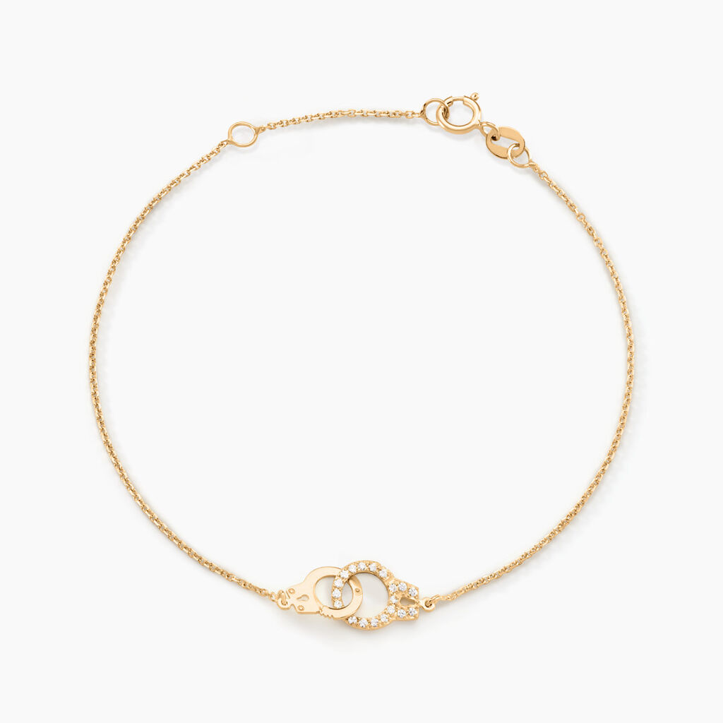 Bracelet Foma Or Jaune Oxyde De Zirconium