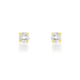 Boucles D'oreilles Puces Tessah Or Jaune Diamant - Clous d'oreilles Femme | Histoire d’Or