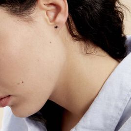 Boucles D'oreilles Puces Elea Serti Griffe Or Jaune Saphir - Clous d'oreilles Femme | Histoire d’Or