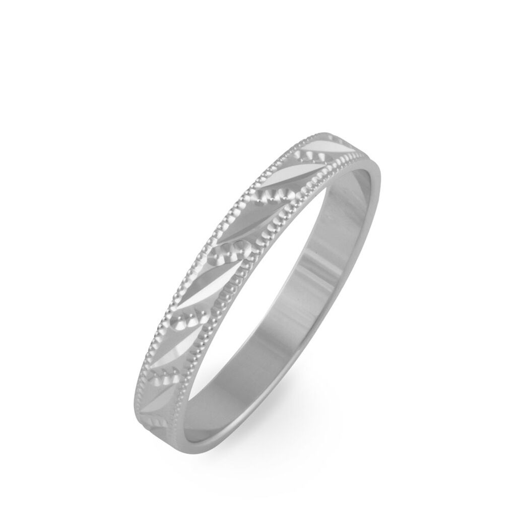 Alliance Eucleia Fantaisie Ruban Plat Or Blanc - Alliances Famille | Histoire d’Or