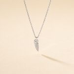 Collier Feath Argent Blanc Oxyde De Zirconium - Colliers fantaisie Femme | Histoire d&rsquo;Or