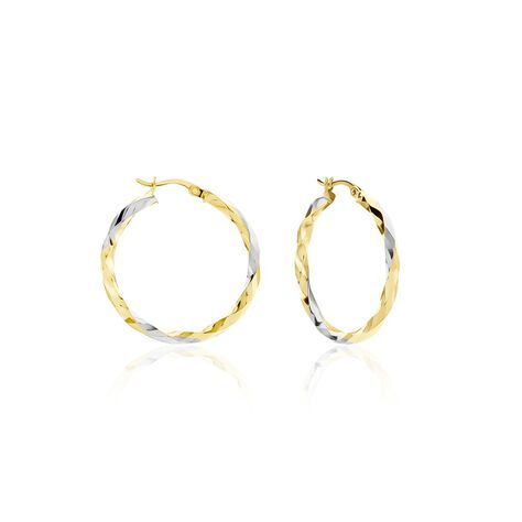 Créoles Ajinie Fil Rond Or Bicolore - Boucles d'oreilles créoles Femme | Histoire d’Or