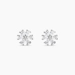 Boucles D'oreilles Puces Maelane Or Blanc Oxyde De Zirconium - Clous d'oreilles Femme | Histoire d&rsquo;Or