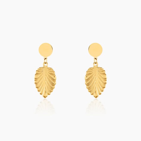 Boucles D'oreilles Pendantes Hristina Acier Jaune - Boucles d'oreilles fantaisie Femme | Histoire d&rsquo;Or