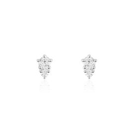Boucles D'oreilles Puces Almira Argent Blanc Oxyde De Zirconium - Boucles d'oreilles fantaisie Femme | Histoire d’Or