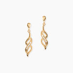 Boucles D'oreilles Pendantes Ishaae Plaqu&eacute; Or Jaune Oxyde De Zirconium - Boucles d'oreilles empierr&eacute;es Femme | Histoire d&rsquo;Or