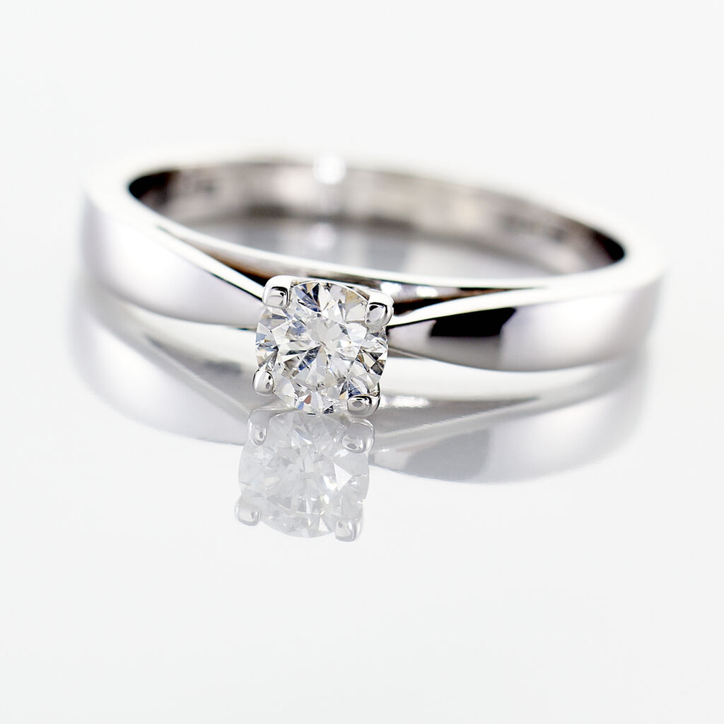 Bague Solitaire Loren Or Blanc Diamant - Bagues solitaires Femme | Histoire d’Or