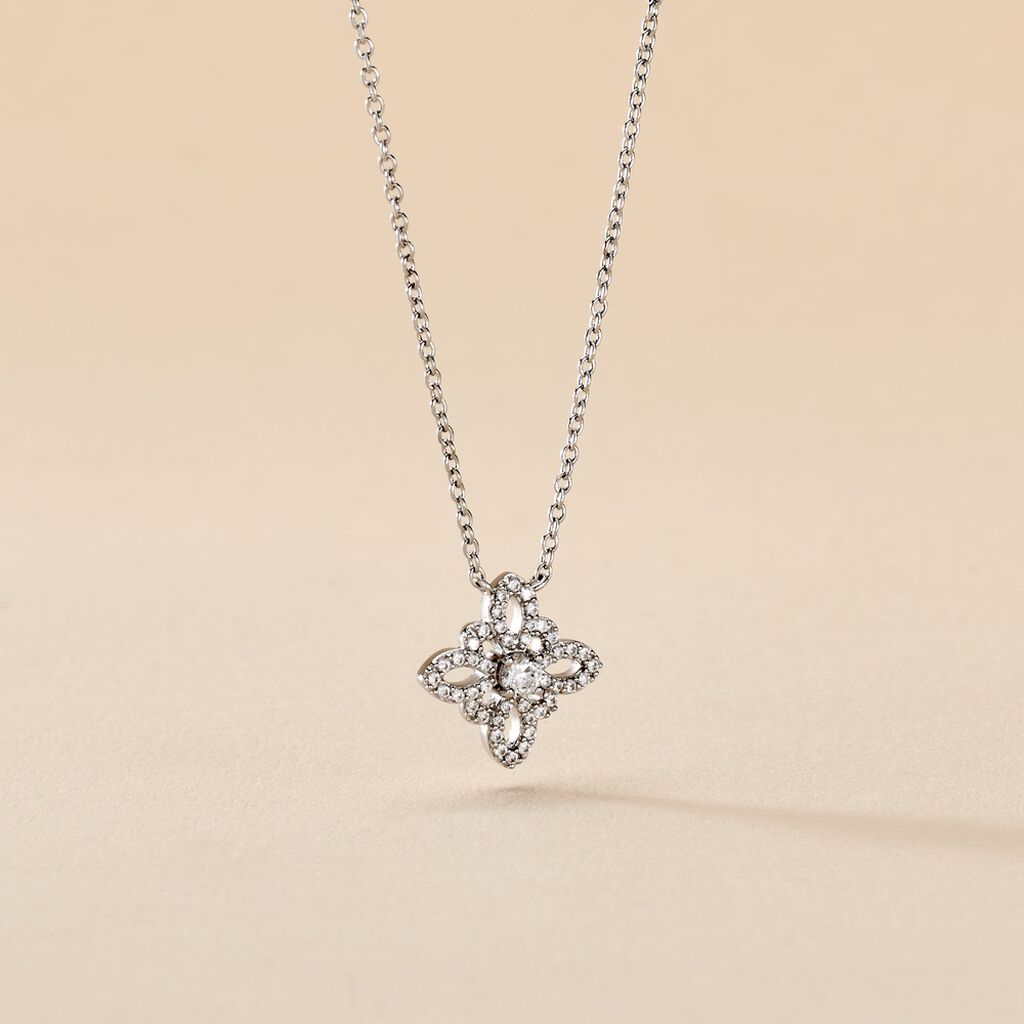 Collier Isia Argent Blanc Oxyde De Zirconium - Colliers fantaisie Femme | Histoire d&rsquo;Or
