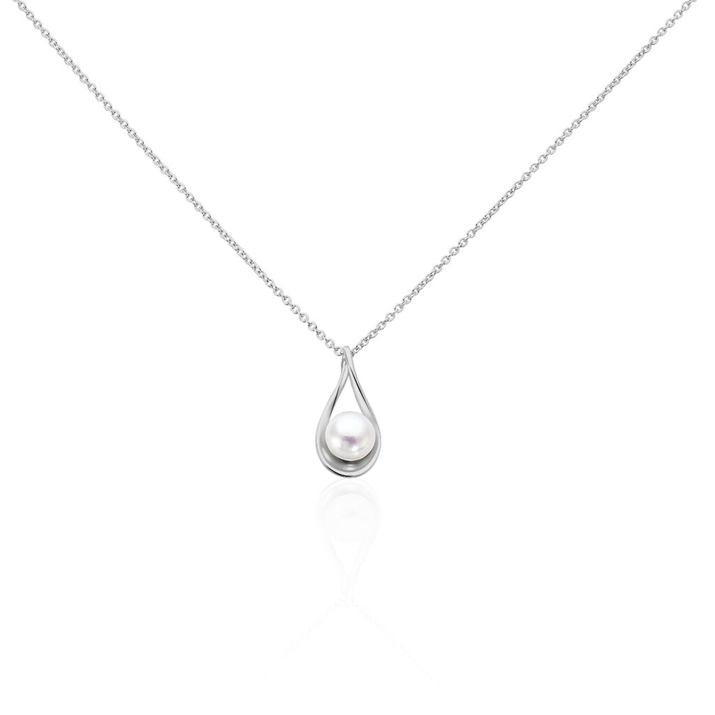 Collier Loren Argent Blanc Perle De Culture