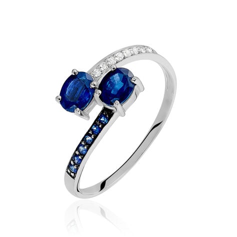 Bague Toi Et Moi Or Blanc Saphir Et Diamant - Bagues avec pierre Femme | Histoire d&rsquo;Or