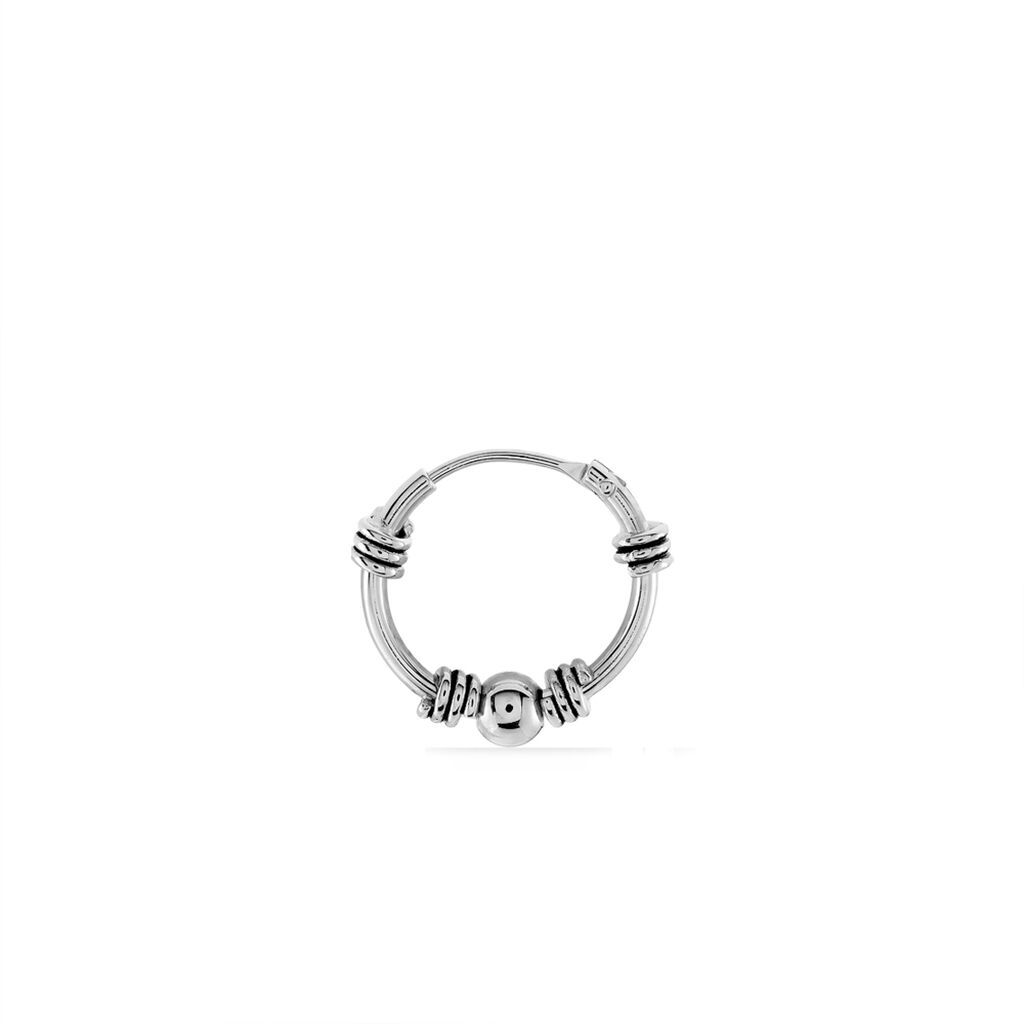 Créole Unitaire Ian Argent Blanc - Boucles d'oreilles créoles Homme | Histoire d’Or