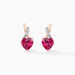 Boucles D'oreilles Puces Or Rose Clothilde Rhodolite - Clous d'oreilles Femme | Histoire d&rsquo;Or