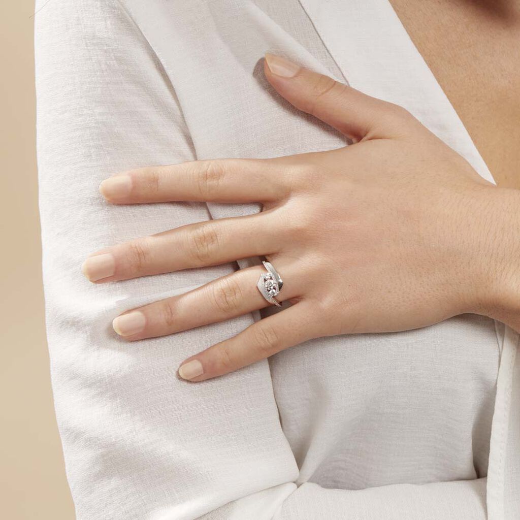 Bague Barbara Or Blanc Diamant - Bagues avec pierre Femme | Histoire d’Or