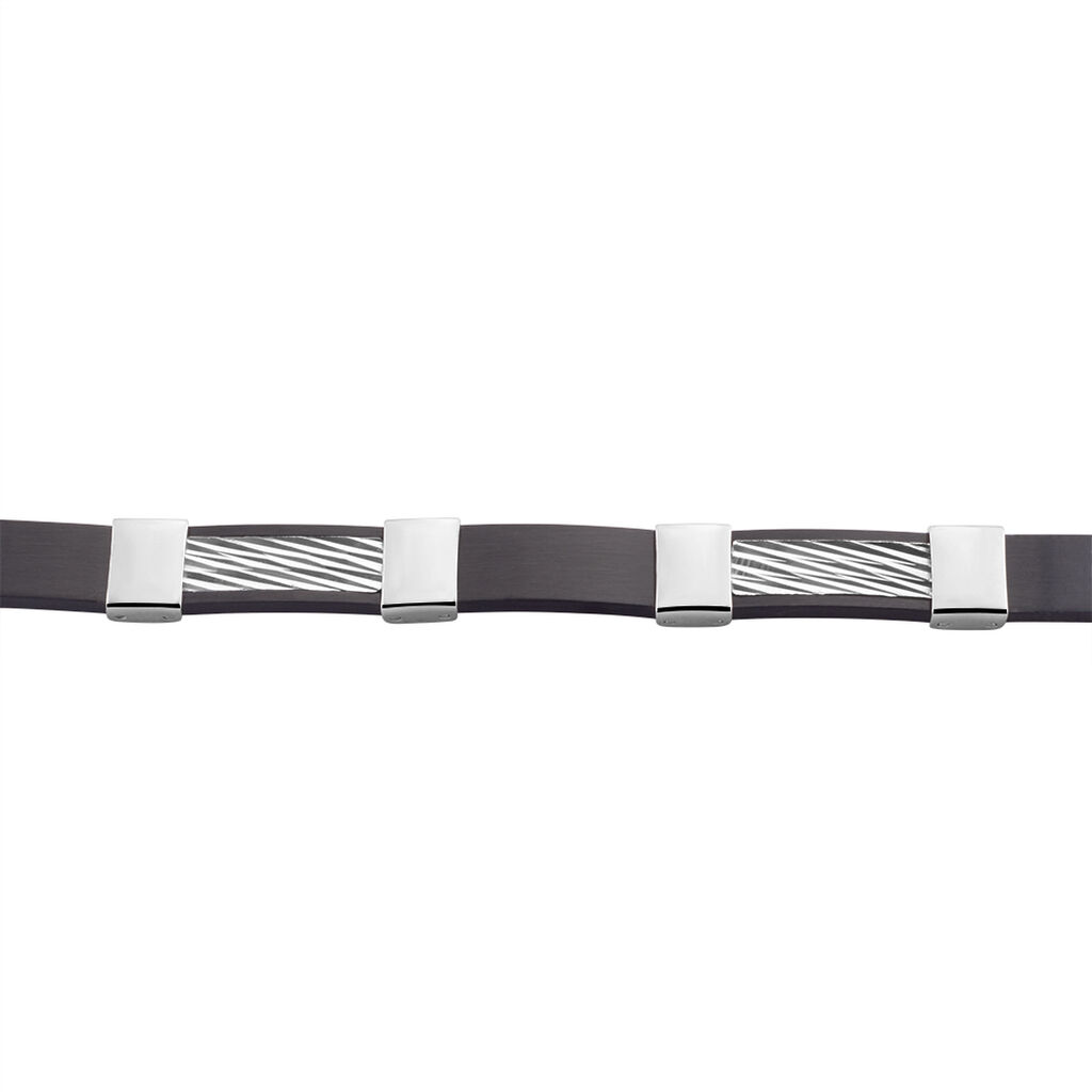Bracelet Jack Acier Blanc Noir - Bracelets Homme | Histoire d’Or