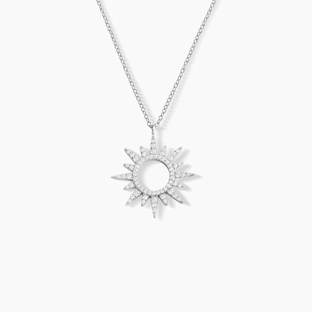 Collier Anaiz Argent Blanc Oxyde De Zirconium - Colliers fantaisie Femme | Histoire d&rsquo;Or