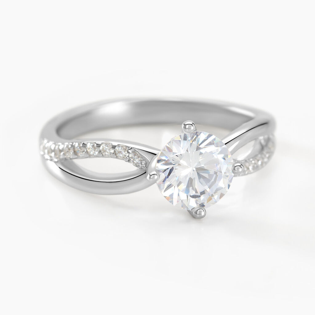 Bague Solitaire Essie Argent Blanc Oxyde De Zirconium - Bagues solitaires Femme | Histoire d’Or