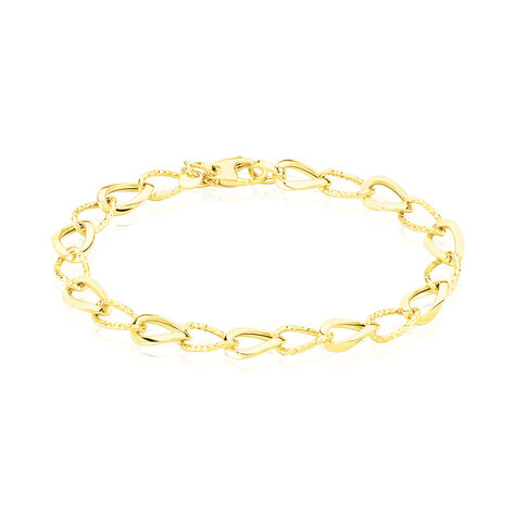 Bracelet Joice Maille Alternée Et Godronne Or Jaune - Bracelets chaîne Femme | Histoire d’Or