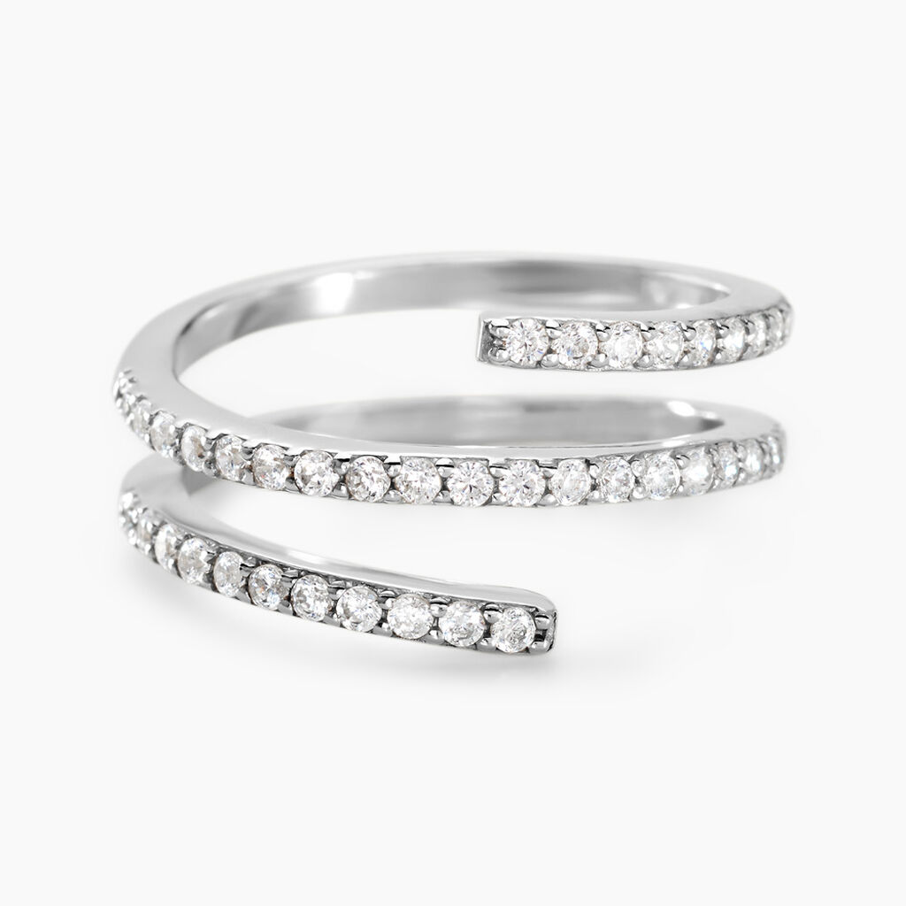 Bague Argent Blanc Bennett Oxydes De Zirconium - Bagues avec pierre Femme | Histoire d’Or