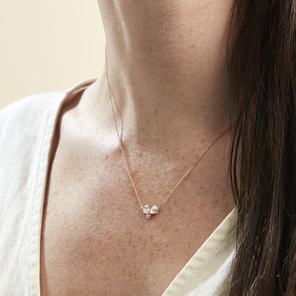Collier Or Jaune Isidor Oxydes De Zirconium - Colliers Femme | Histoire d’Or
