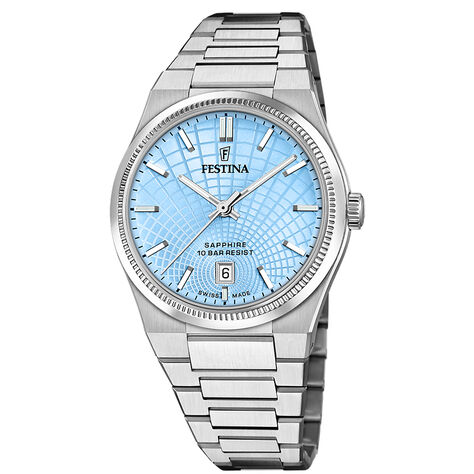 Montre Festina Swiss Made Bleu Sky - Montres suisses Homme | Histoire d’Or