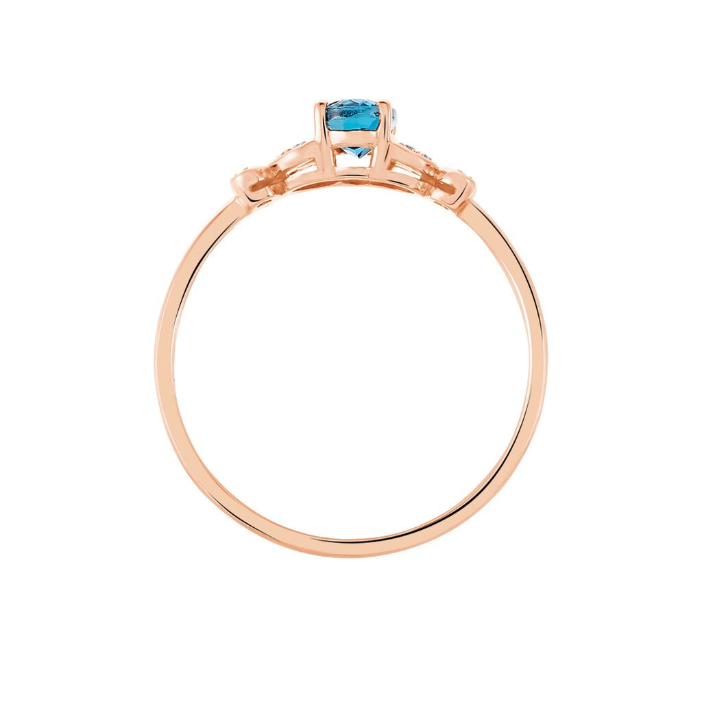 Bague Lora Or Rose Topaze Et Oxyde De Zirconium - Bagues solitaires Femme | Histoire d’Or