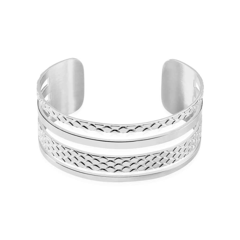 Bracelet Jonc Abram Acier Blanc