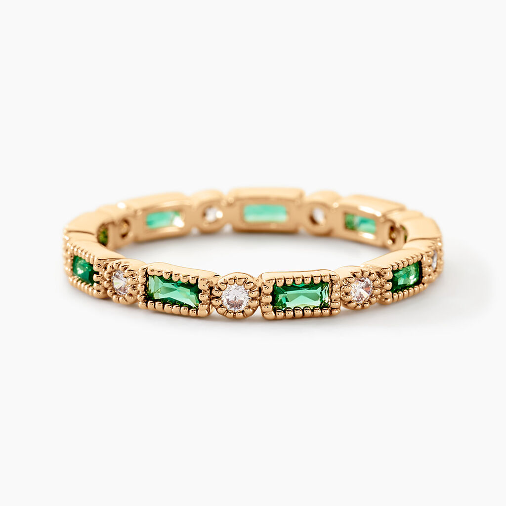 Bague Plaqu&eacute; Or Etna Oxyde De Zirconium - Bagues avec pierre Femme | Histoire d&rsquo;Or