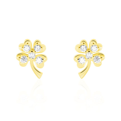 Boucles D'oreilles Or Jaune Verdiane Oxydes - Boucles d'oreilles pendantes Femme | Histoire d&rsquo;Or