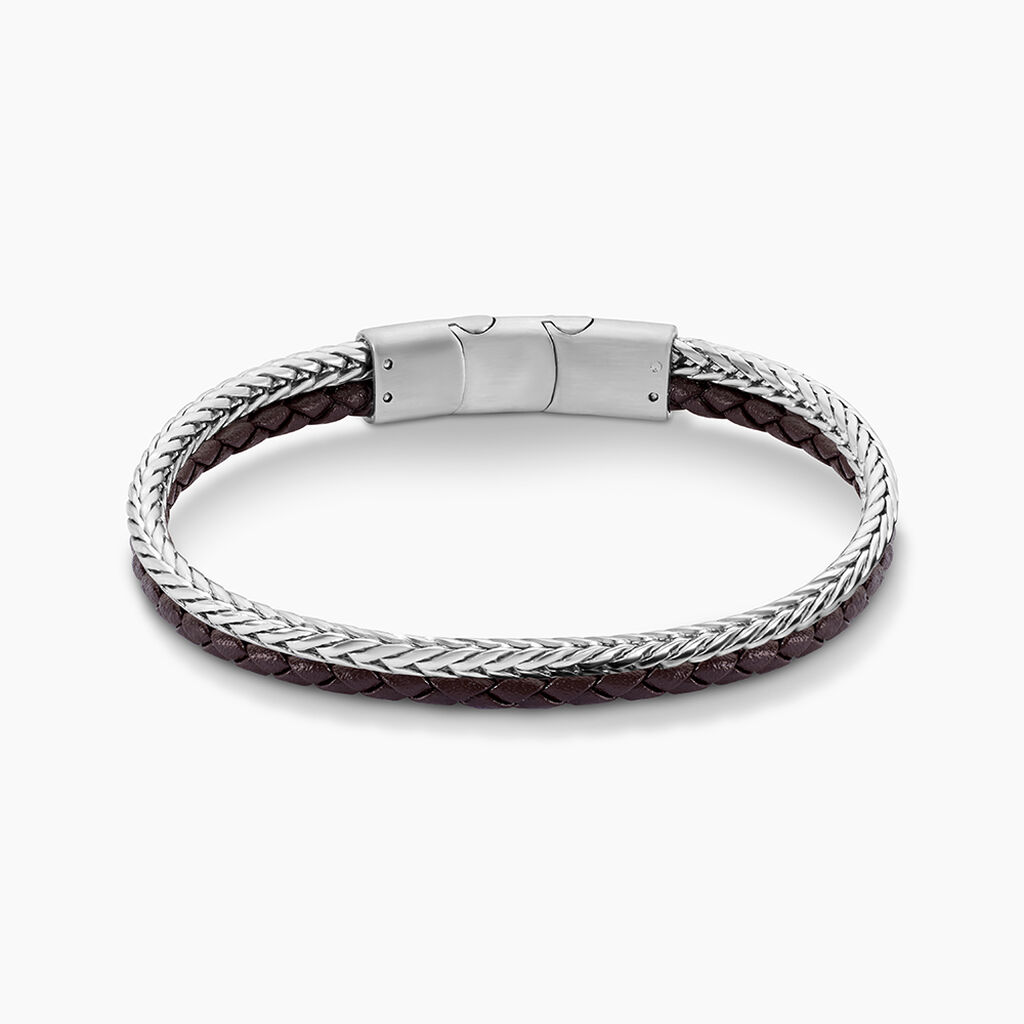 Bracelet Elio Acier Blanc - Bracelets cordon Homme | Histoire d’Or