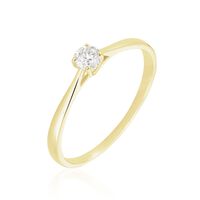 Bague Solitaire Or Jaune Fiona Diamant Synthetique