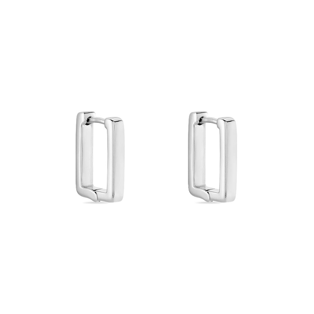 Créoles Keiko Argent Blanc - Boucles d'oreilles créoles Femme | Histoire d’Or