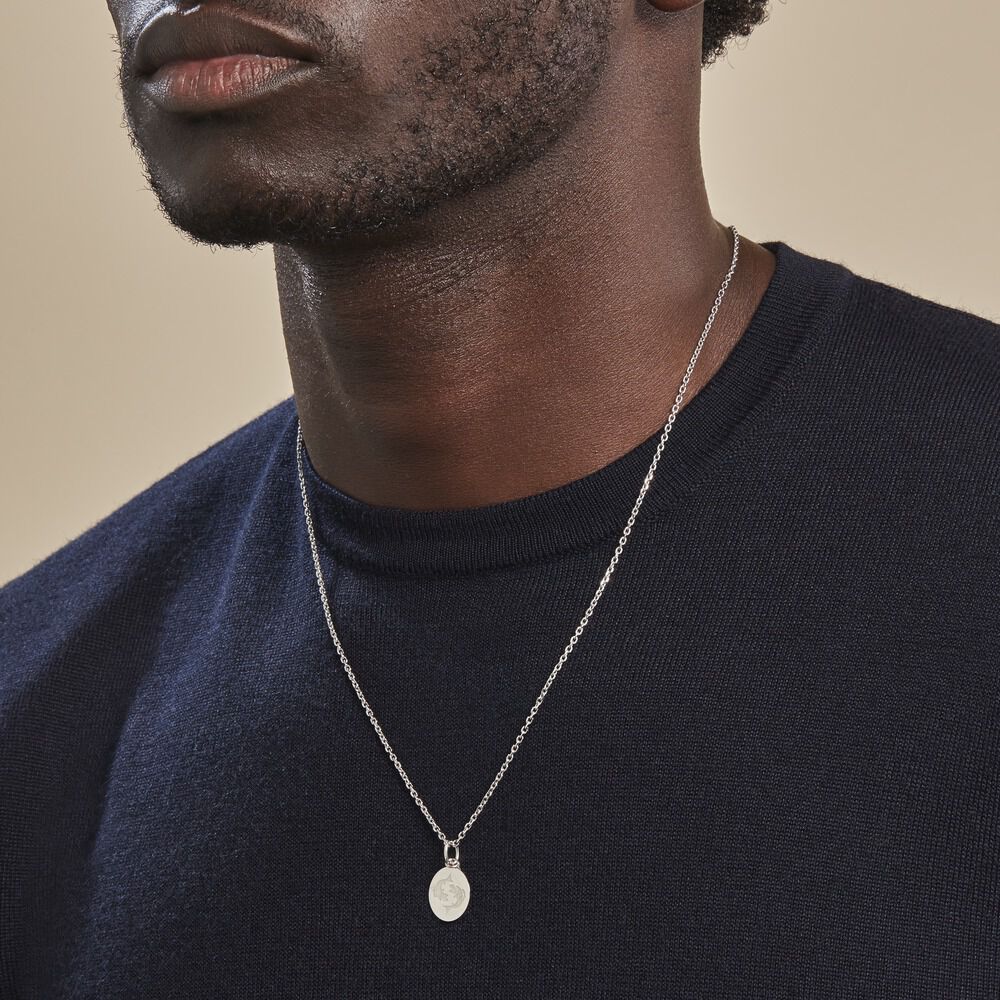 Pendentif Homme Lettre O En Argent Sterling - Modèle Classique Et élégant, Neuf Avec étiquettes