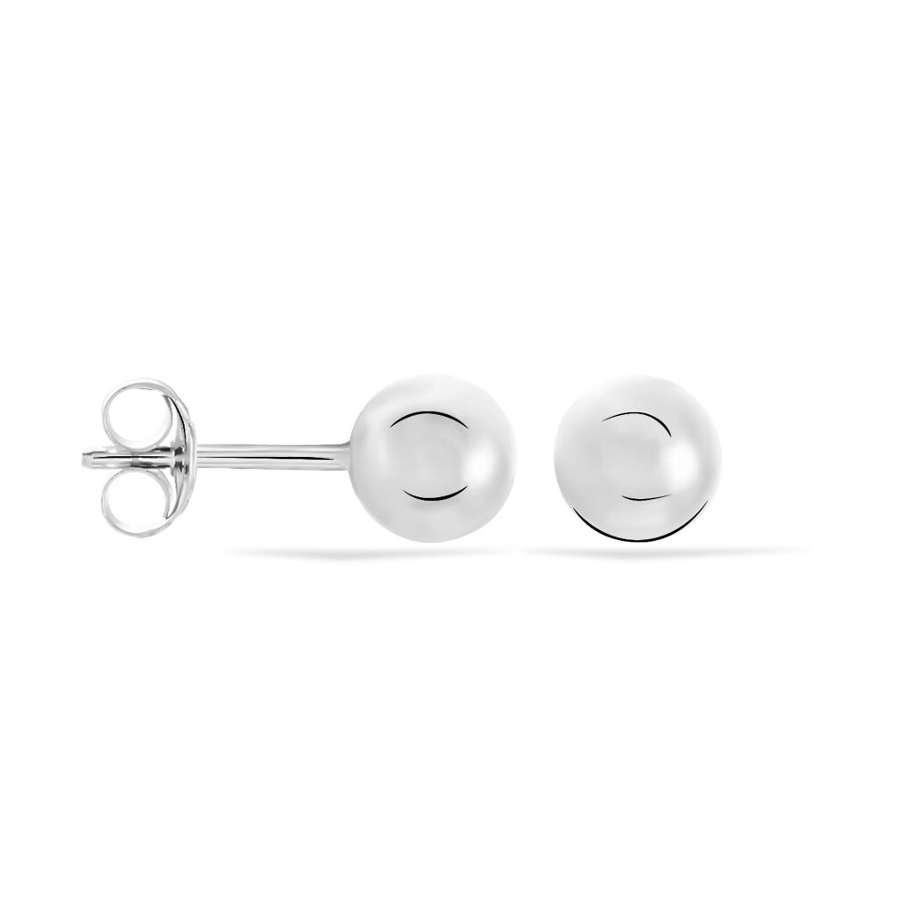 Boucles D'oreilles Puces Virgie Argent Blanc - Boucles d'oreilles fantaisie Femme | Histoire d’Or