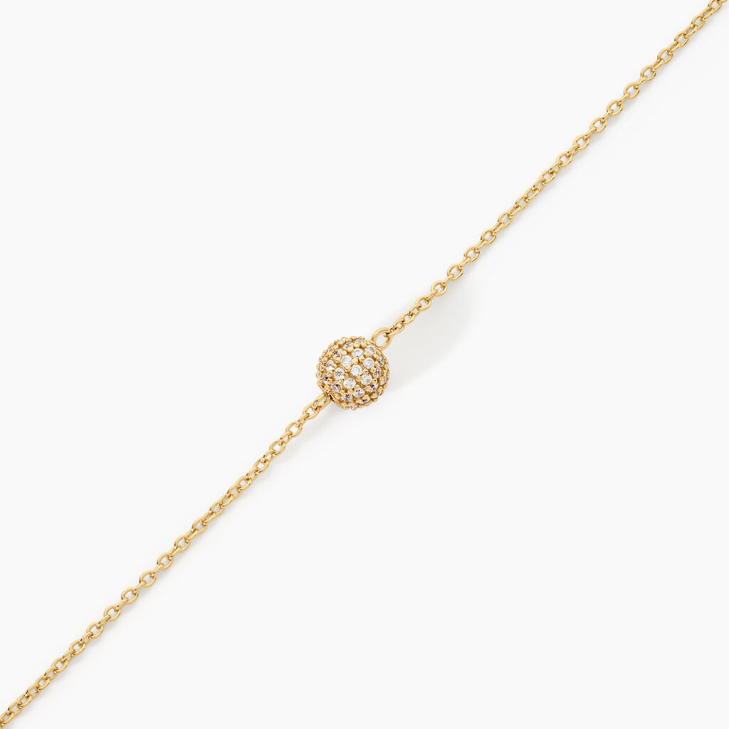 Bracelet Estel Argent Dor&eacute; A L'Or 750/1000 Oxyde De Zirconium - Bracelets Femme | Histoire d&rsquo;Or