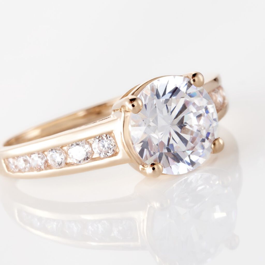 Bague Tatjana Or Rose Oxyde De Zirconium - Bagues solitaires Femme | Histoire d’Or