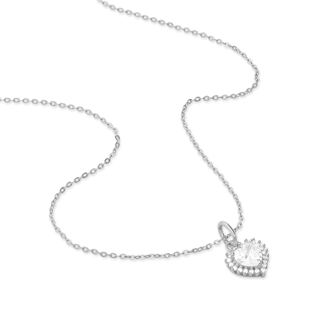 Collier Calvi Argent Blanc Oxyde De Zirconium - Colliers fantaisie Femme | Histoire d’Or