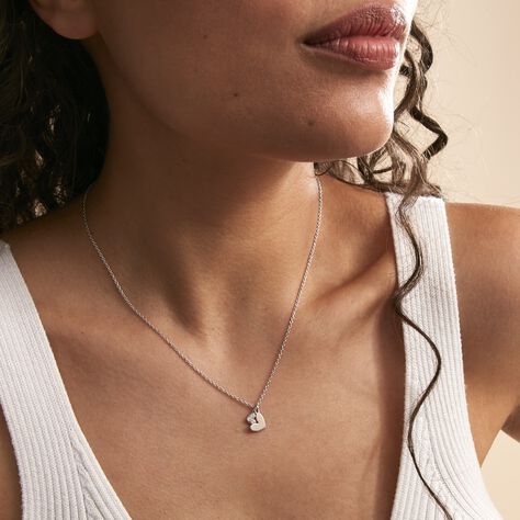 Collier Salli Argent Blanc Oxyde De Zirconium - Colliers Coeur Femme | Histoire d’Or