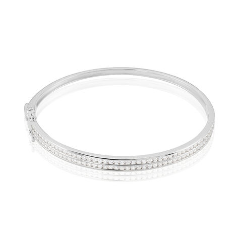 Bracelet Jonc Carinne Argent Blanc Oxyde De Zirconium - Bracelets joncs Femme | Histoire d’Or