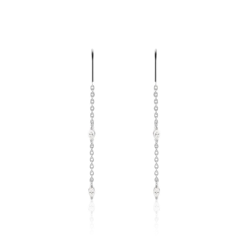 Boucles D'oreilles Pendantes Garsha Argent Blanc Oxyde De Zirconium - Boucles d'oreilles fantaisie Femme | Histoire d’Or