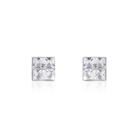 Boucles D'oreilles Puces Eve Argent Blanc Oxyde De Zirconium - Boucles d'oreilles fantaisie Femme | Histoire d’Or