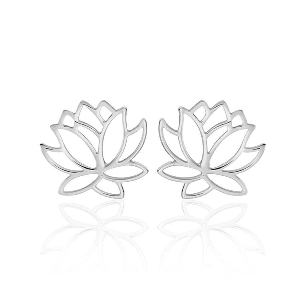 Boucles D'oreilles Puces Rosita Argent Blanc - Boucles d'oreilles fantaisie Femme | Histoire d’Or